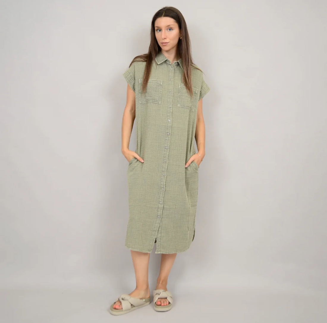 RD STYLE AIRE GAUZE DRESS