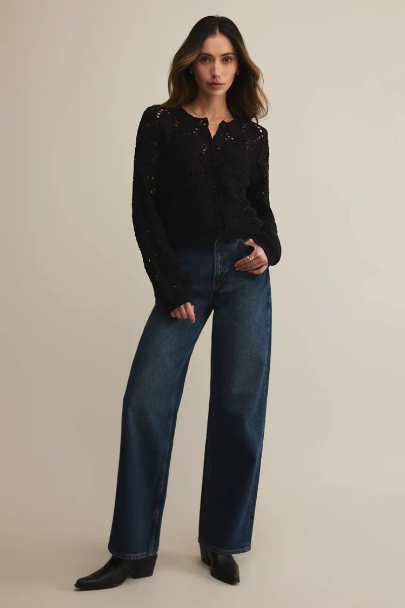 ROSALYN DIAMOND SWEATER CARDIGAN-BK