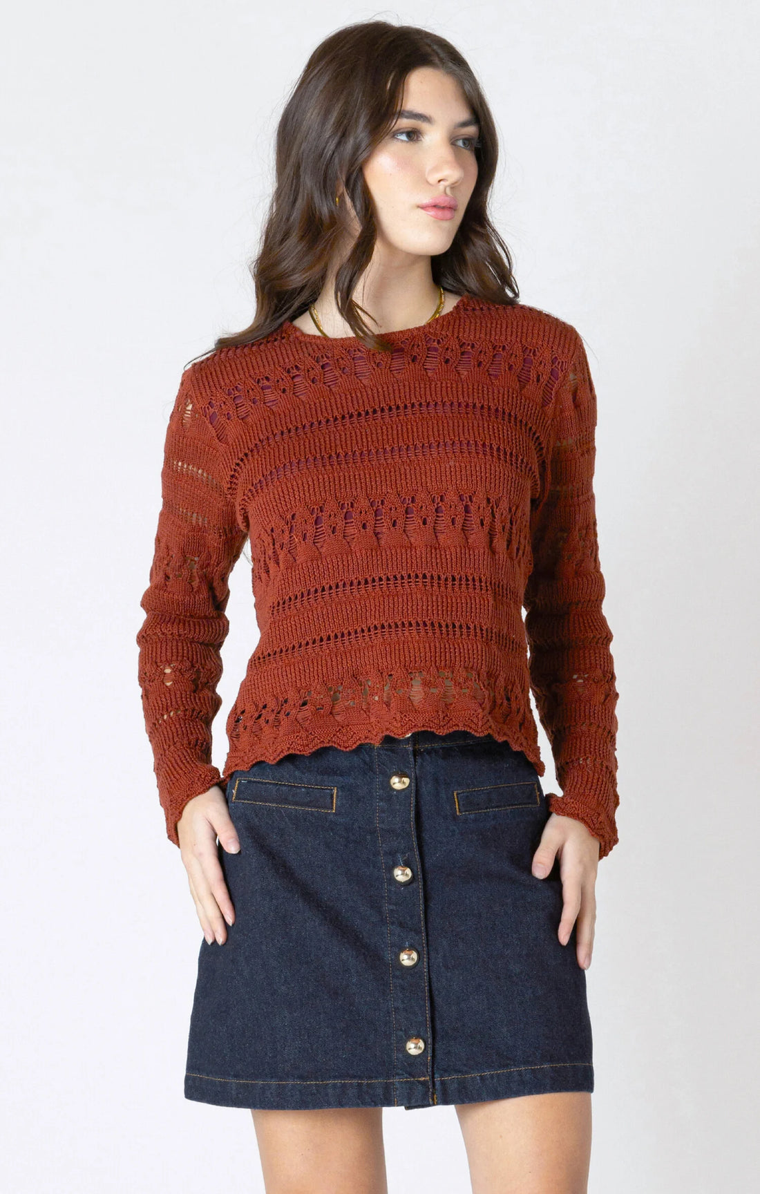MARION SCALLOPED HEM SWEATER