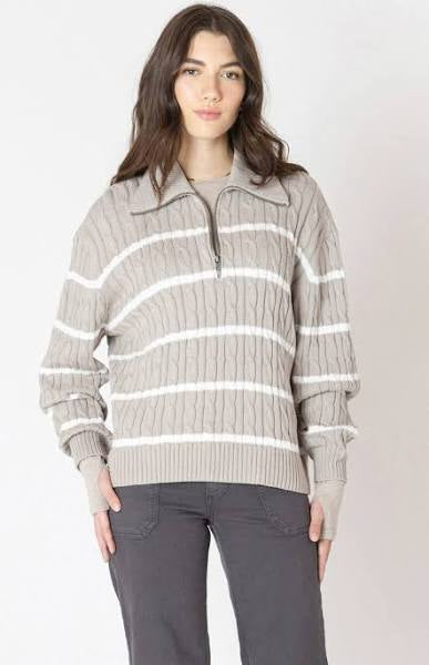 Half-zip cable sweater