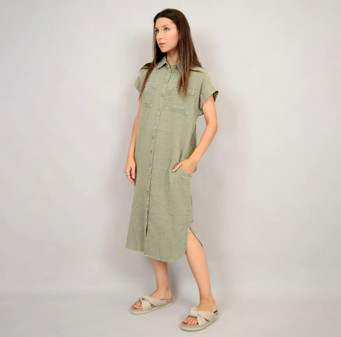 RD STYLE AIRE GAUZE DRESS