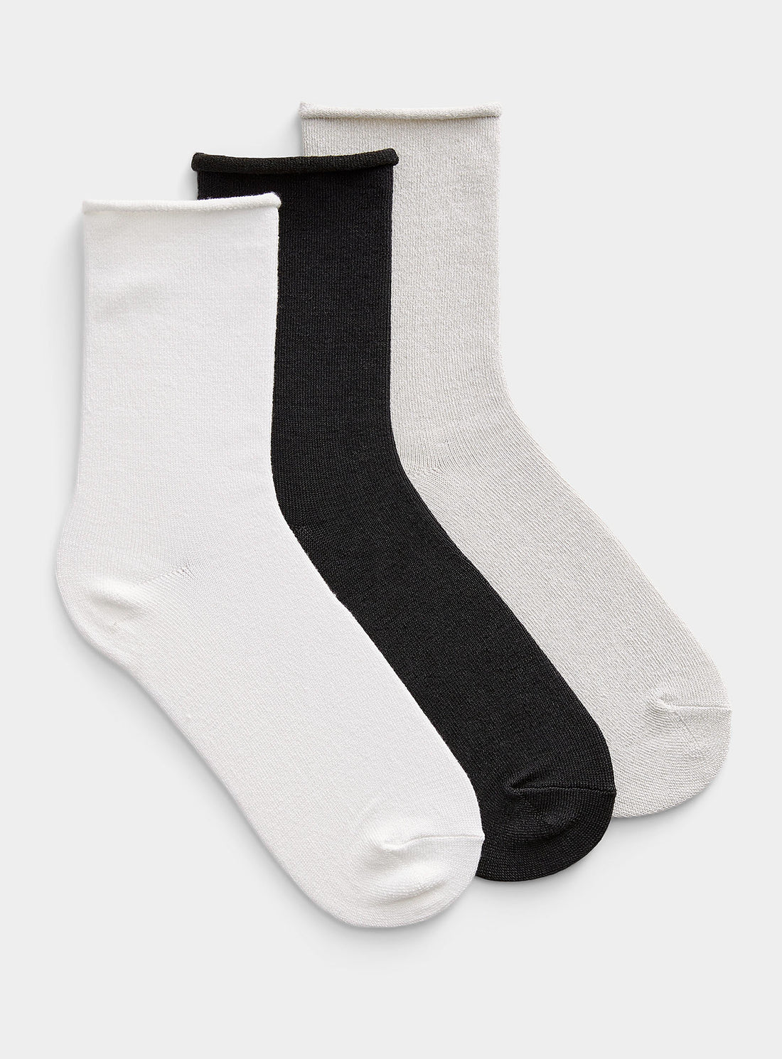 LEMON POWDER SOFT CREW SOCKS