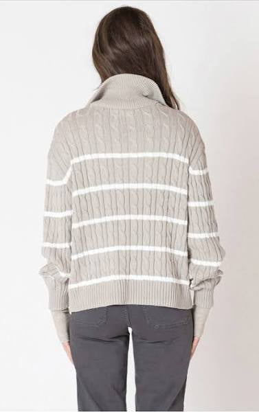 Half-zip cable sweater