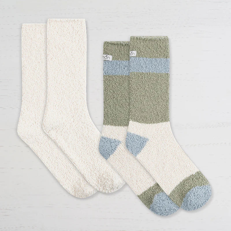 Cozy Colorblock Aloe Infused Crew Socks