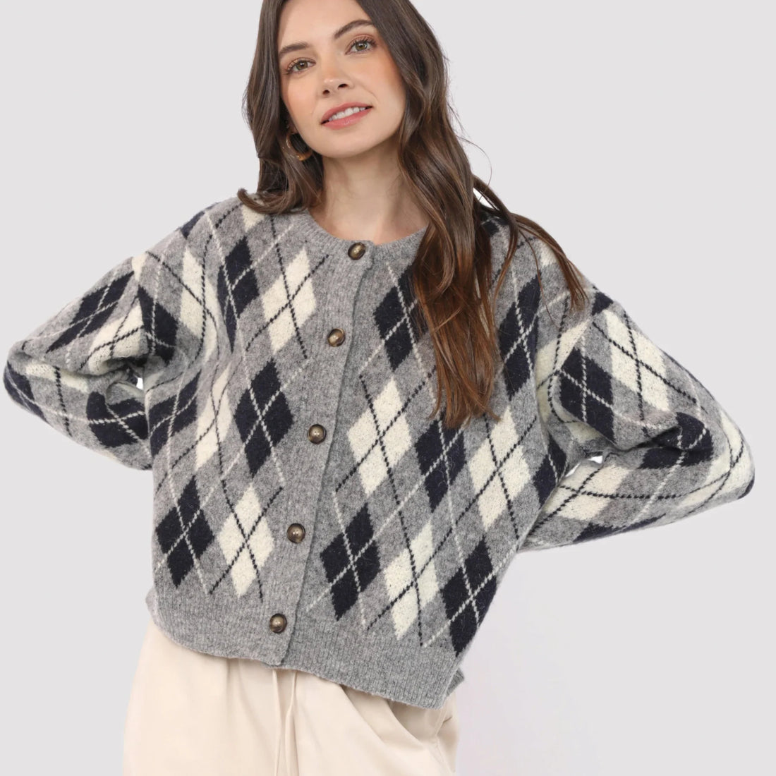 BEC ARGYLE SWEATER CARDIGAN