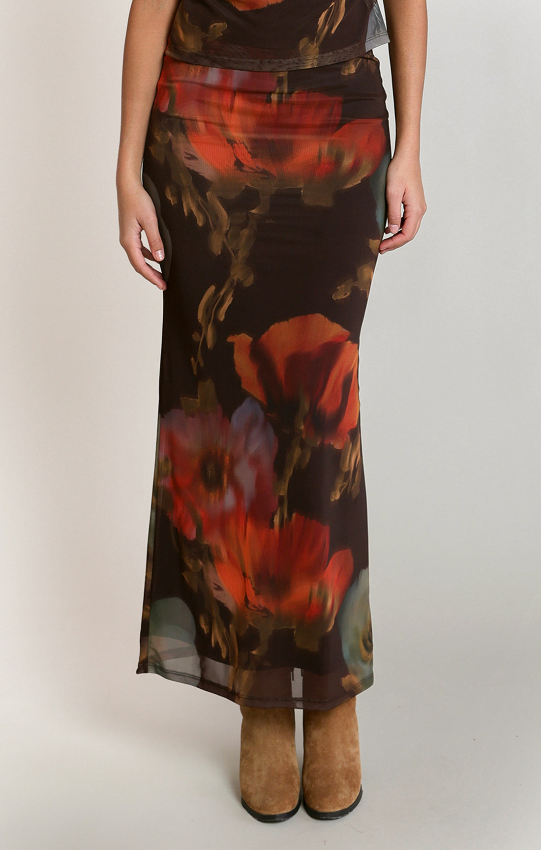Francis floral mesh skirt