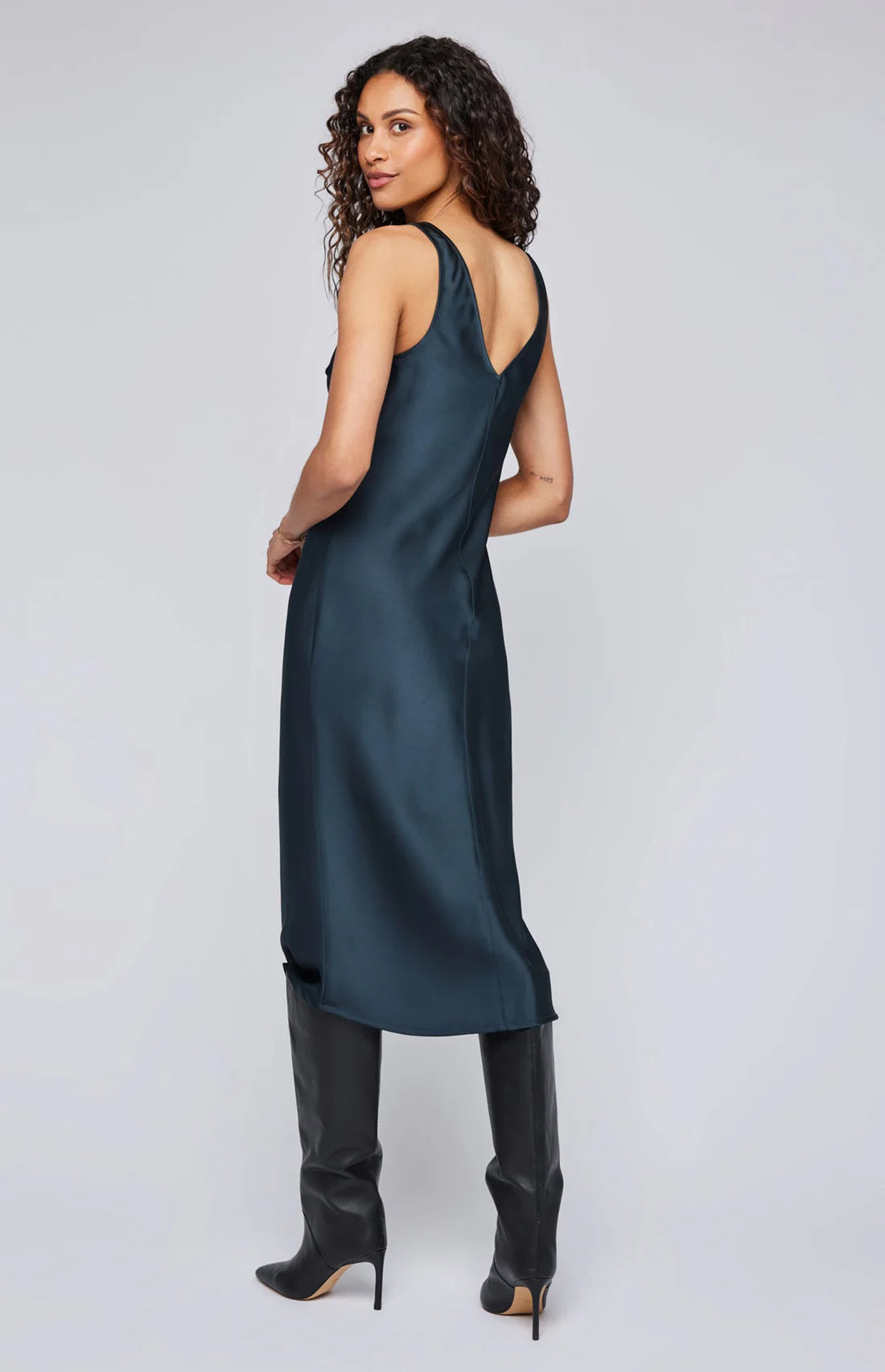 Odette Satin Midi Dress