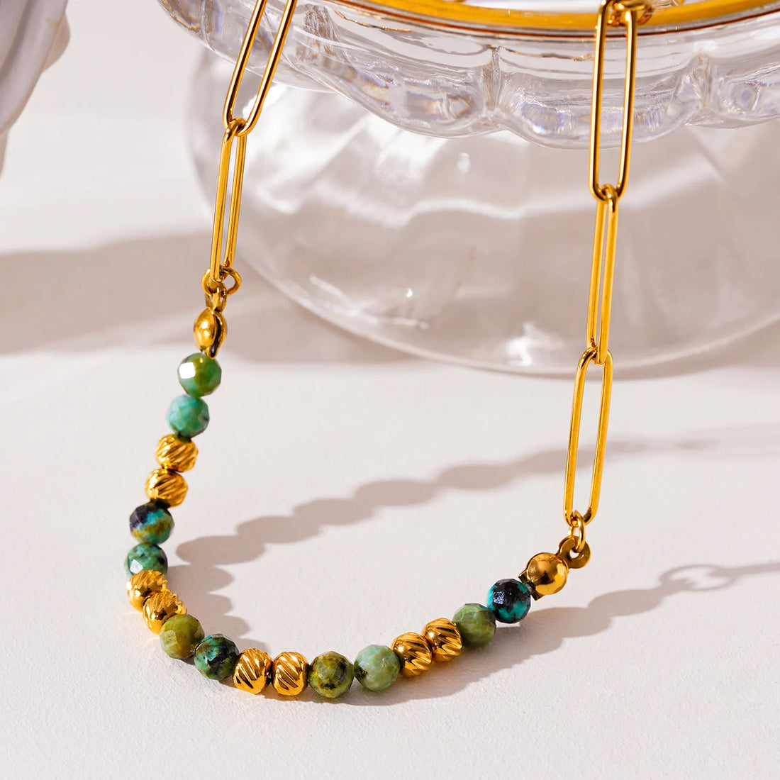 LAIMA: African Turquoise Stones & Gold “16”