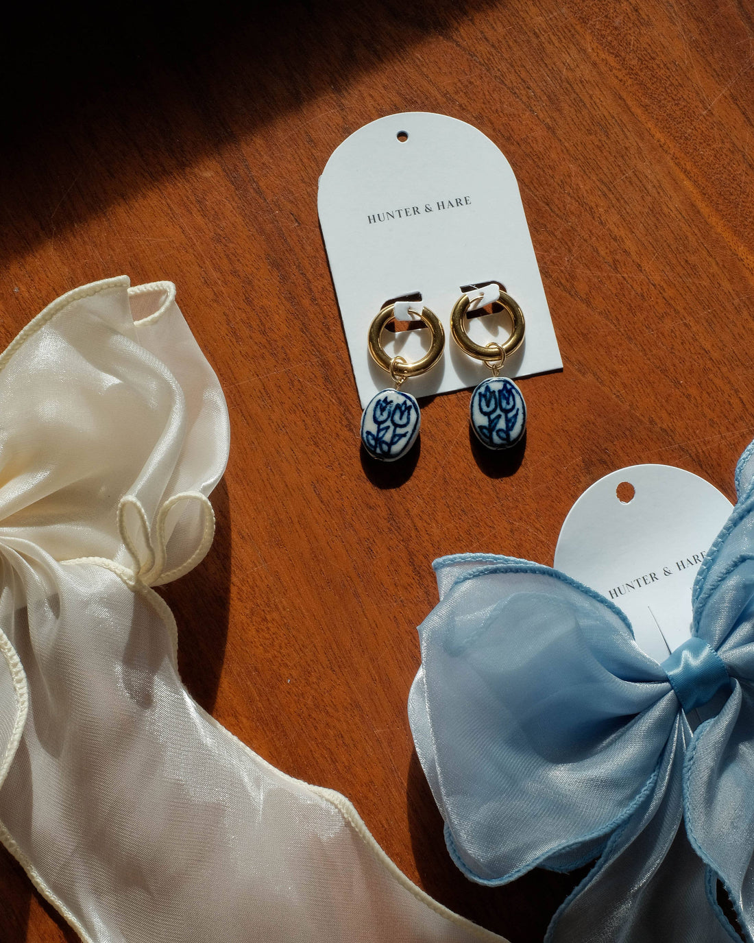 Chloe Tulip Porcelain Bead Hoops