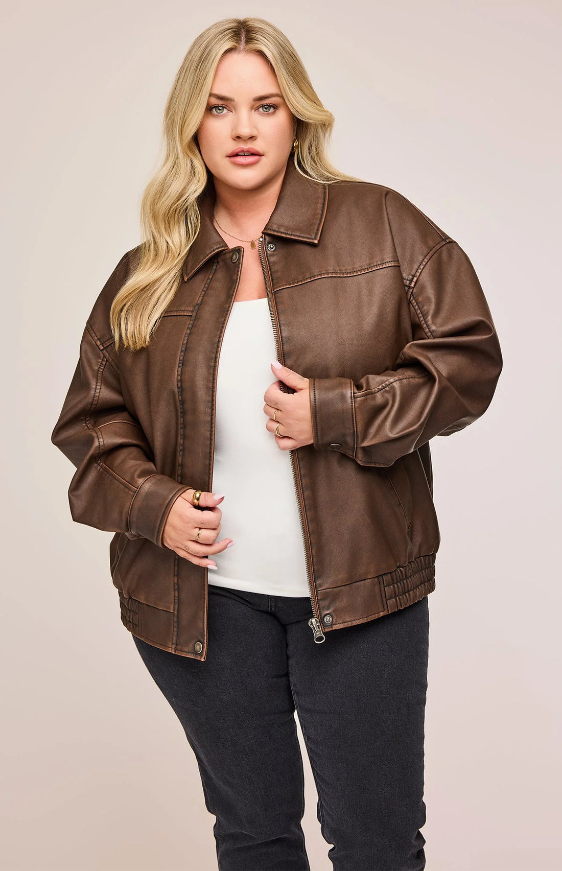 DANICA VEGAN LEATHER BOMBER