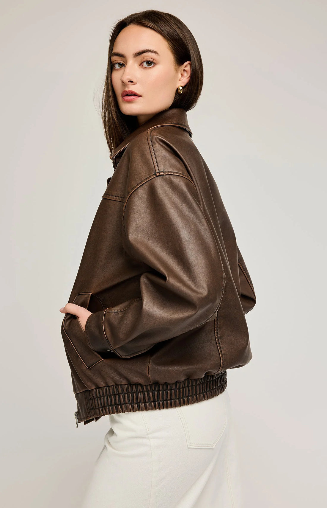 DANICA VEGAN LEATHER BOMBER