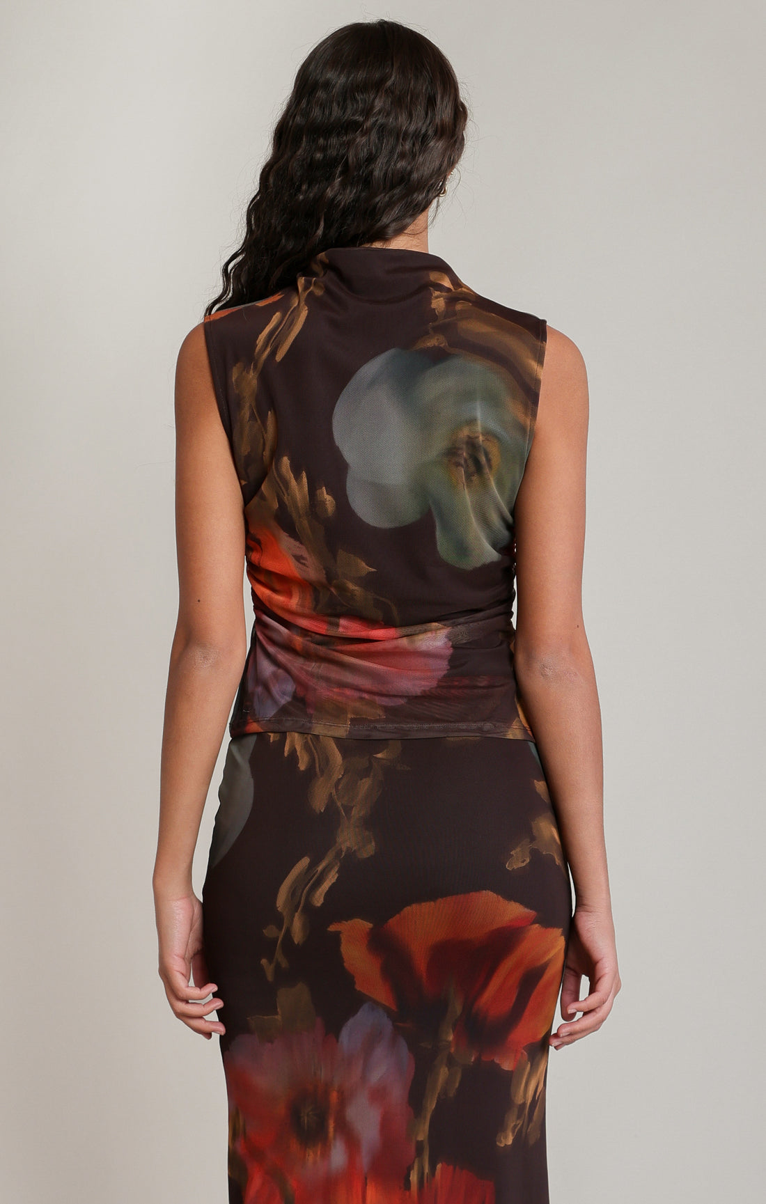 Francis Floral mesh top￼