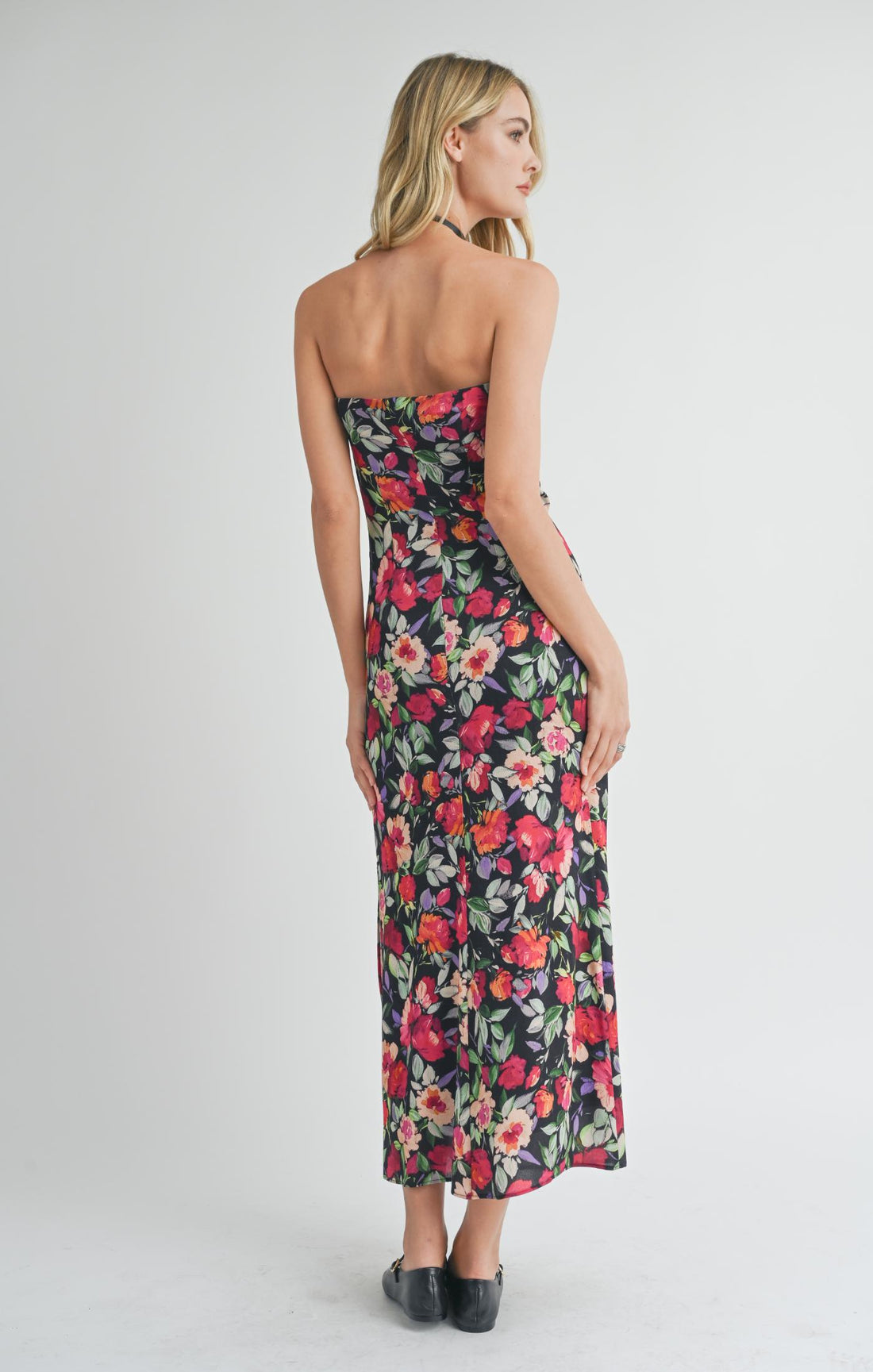 FLORAL NIGHT MIDI DRESS