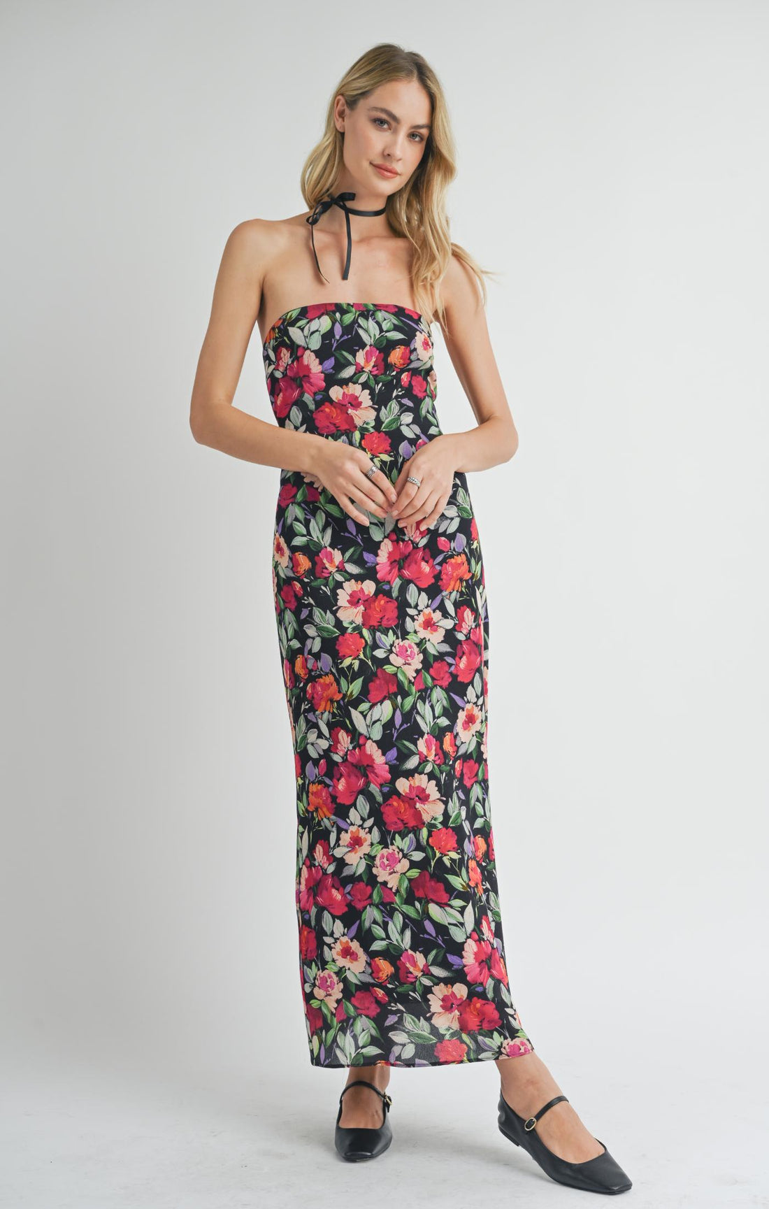 FLORAL NIGHT MIDI DRESS