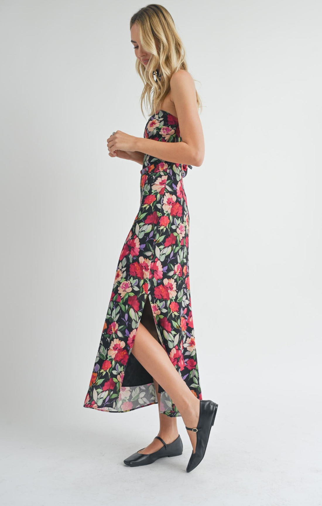 FLORAL NIGHT MIDI DRESS