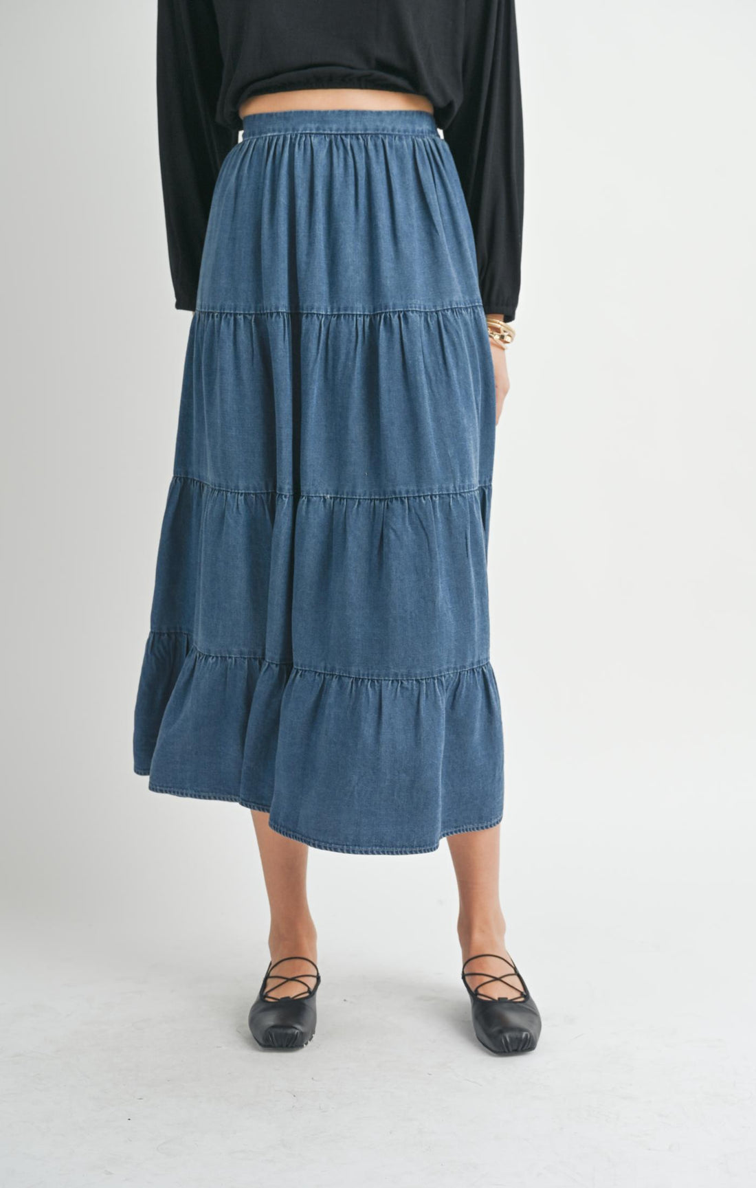 ARCHIVES TIERED MAXI SKIRT