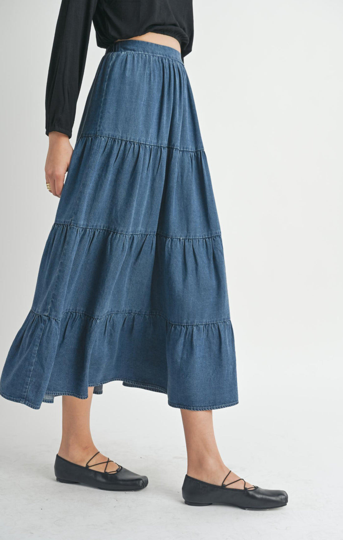 ARCHIVES TIERED MAXI SKIRT