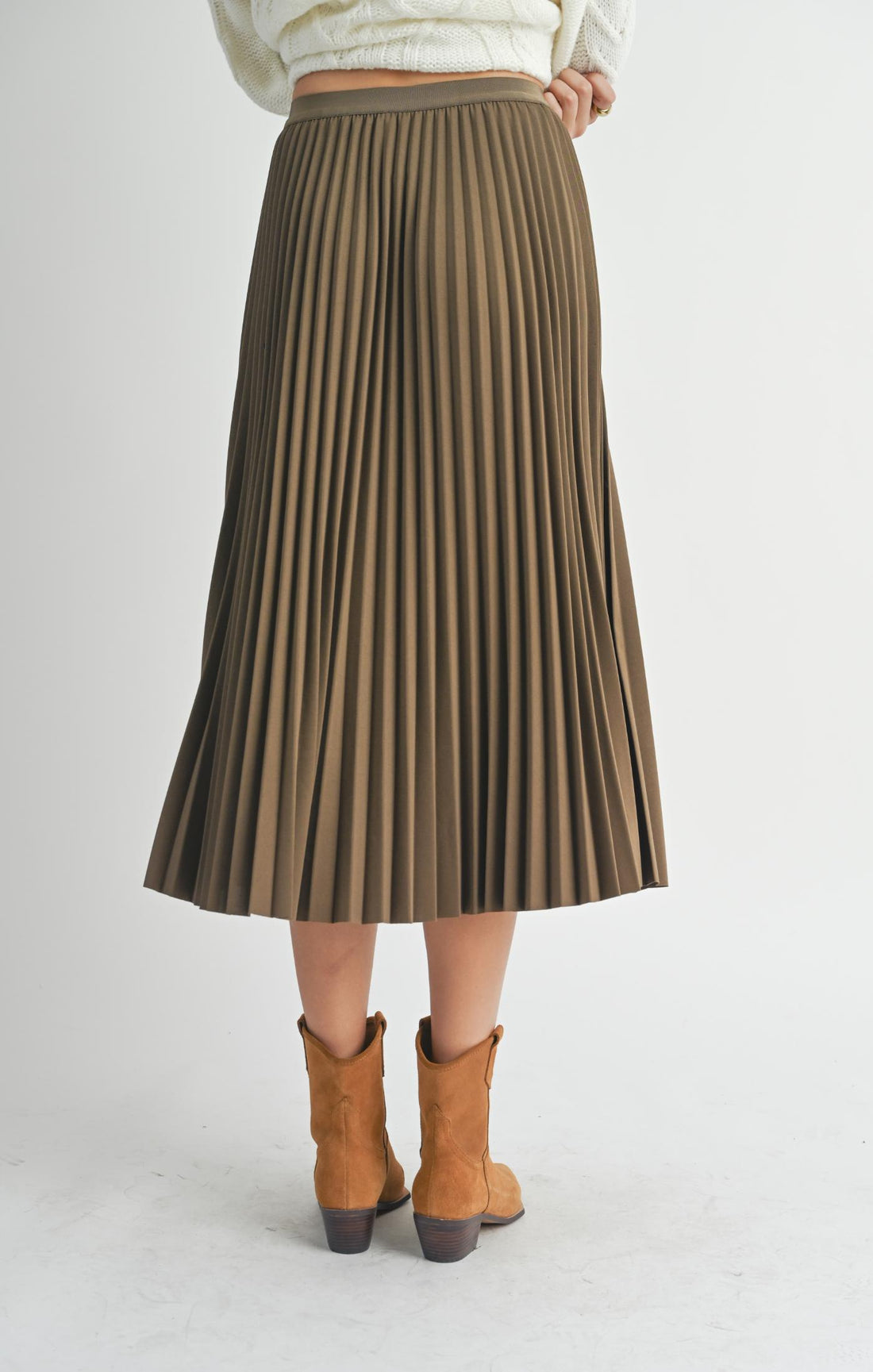 FULL OF CHARM PLEATED MIDI SKIRT