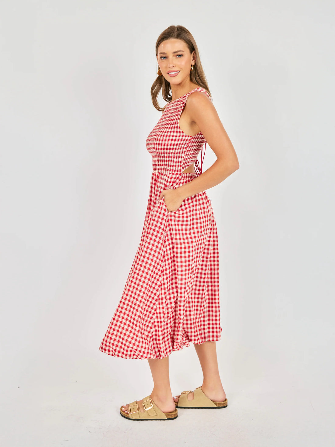 APPLE BUTTER MIDI DRESS