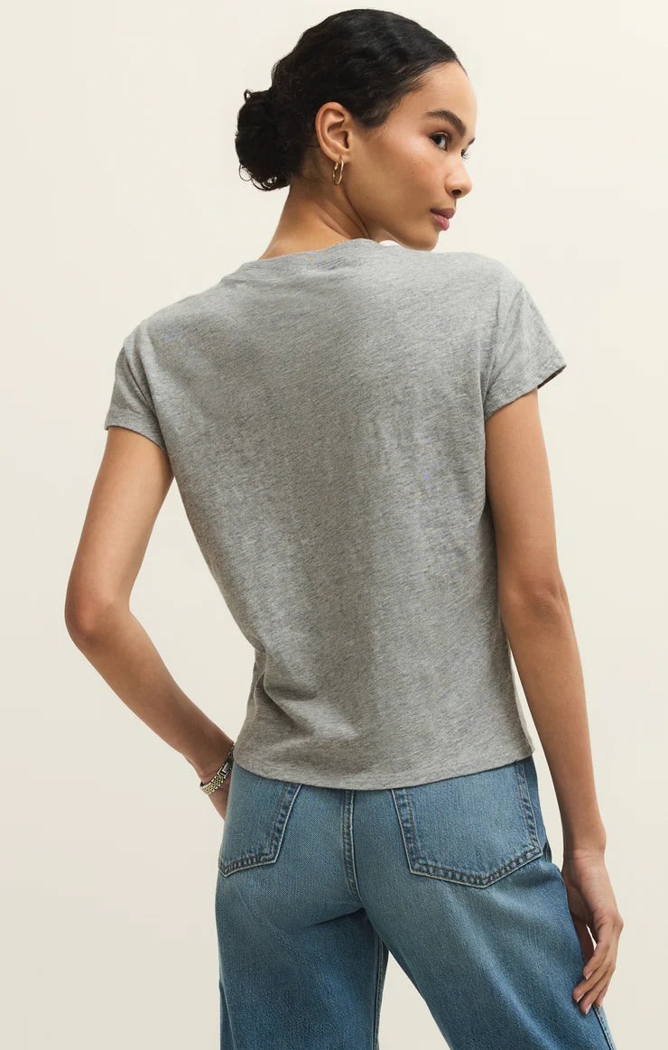MODERN SLUB TEE HEATHER GREY