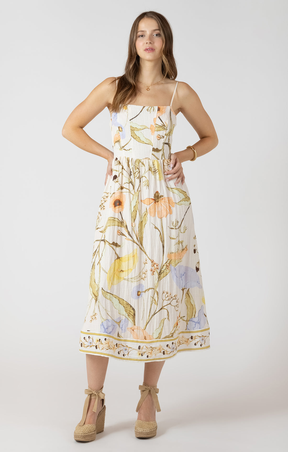 FLOWER MIDI DRESS