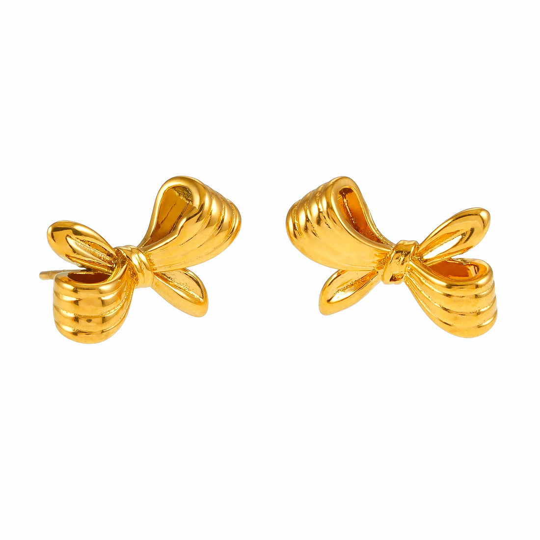 MISTY gold bow earrings