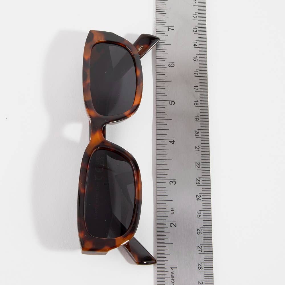 Slim Rectangular Wrap Sunglasses Set