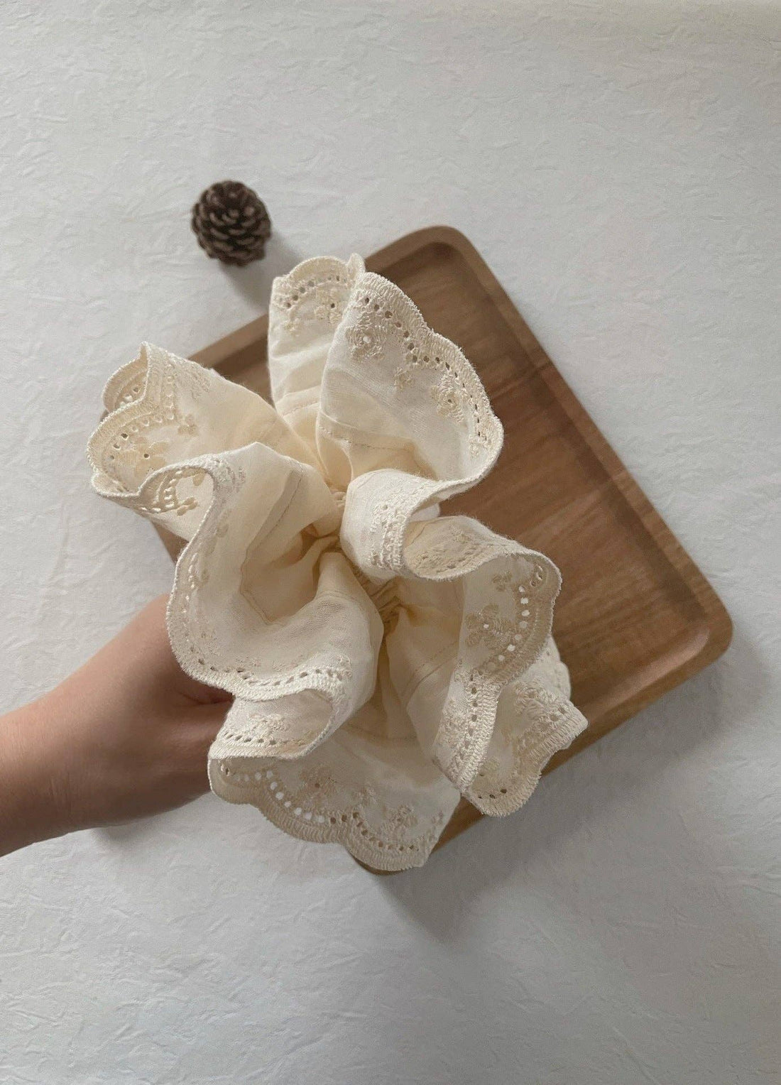 Vintage Lace Embroidery Double-Layer Hair Scrunchie