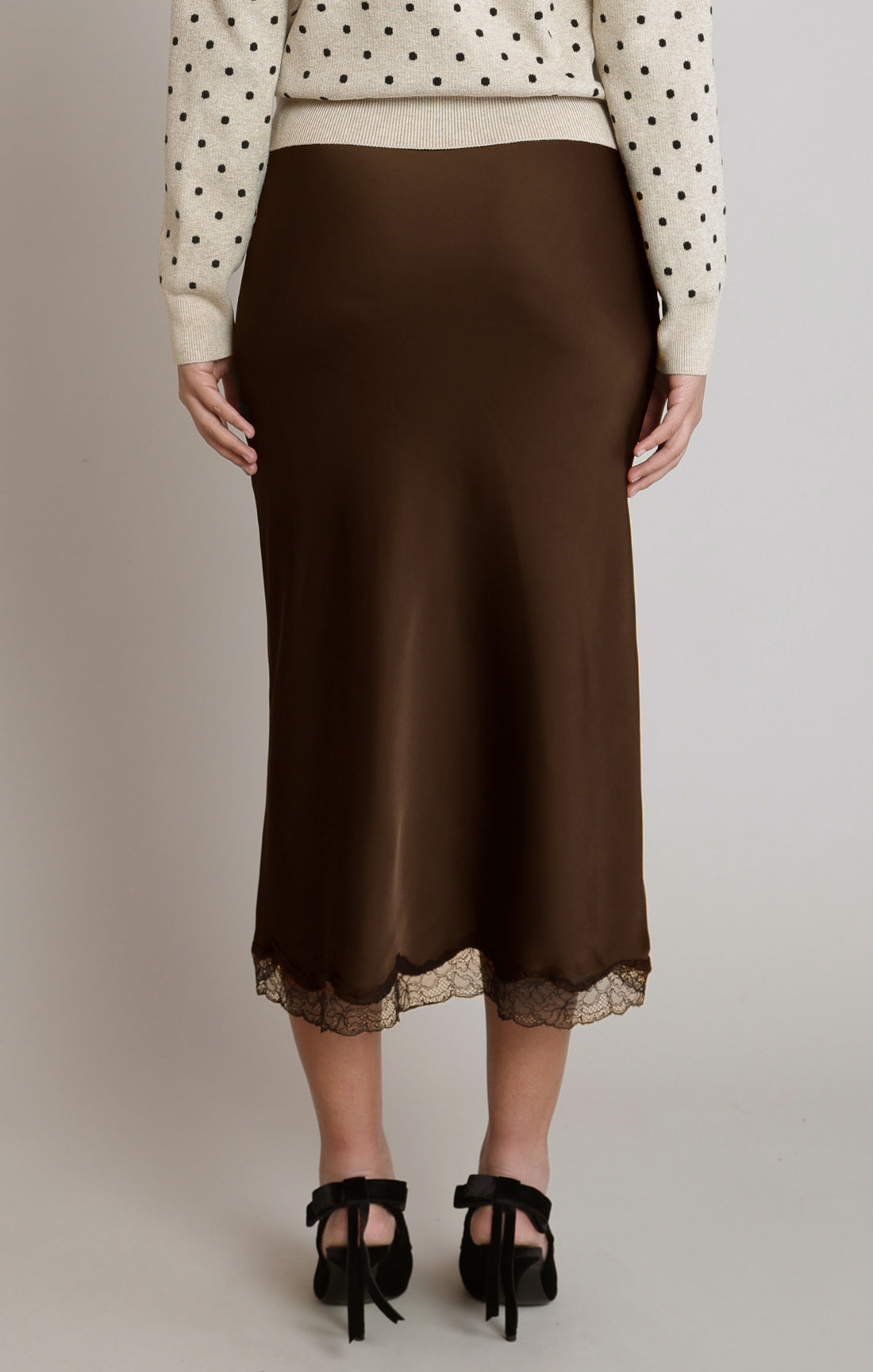 SATIN LACE SKIRT